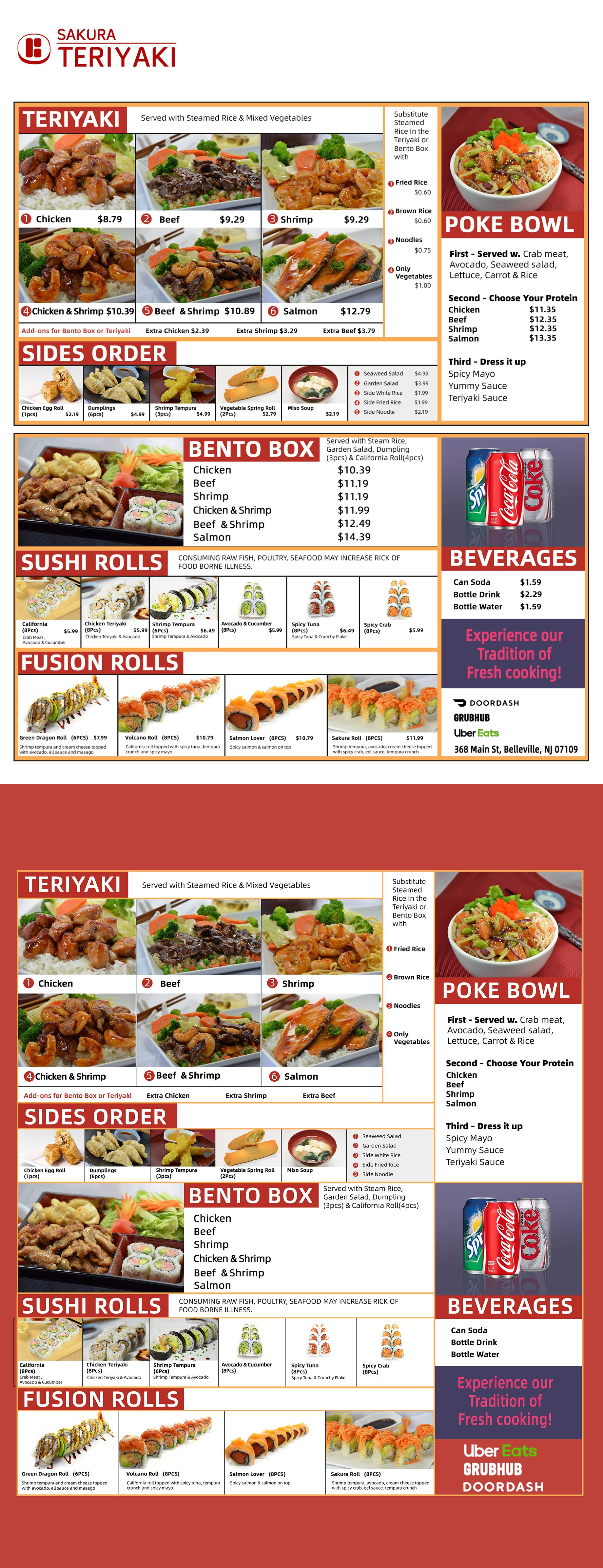 邦楽 PERFECT! MENU Menu | Sakura Teriyaki - Japanese Restaurant | Online Order | NJ