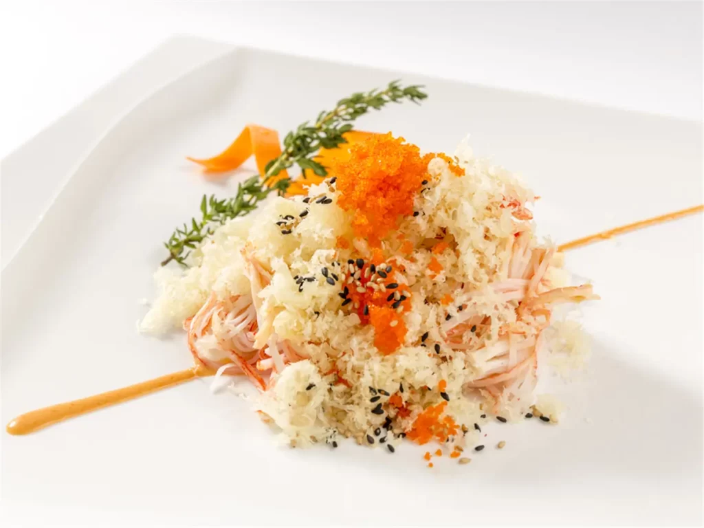 Crab meat salad topped with fish roe at Sakura，a Japanese Restaurant in Willis