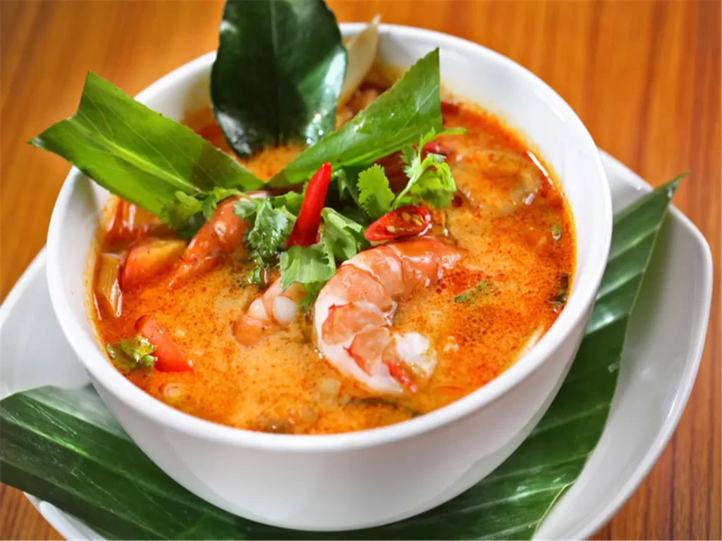 Spicy creamy tom yum shrimp soup at Sakura，a Japanese Restaurant in Willis