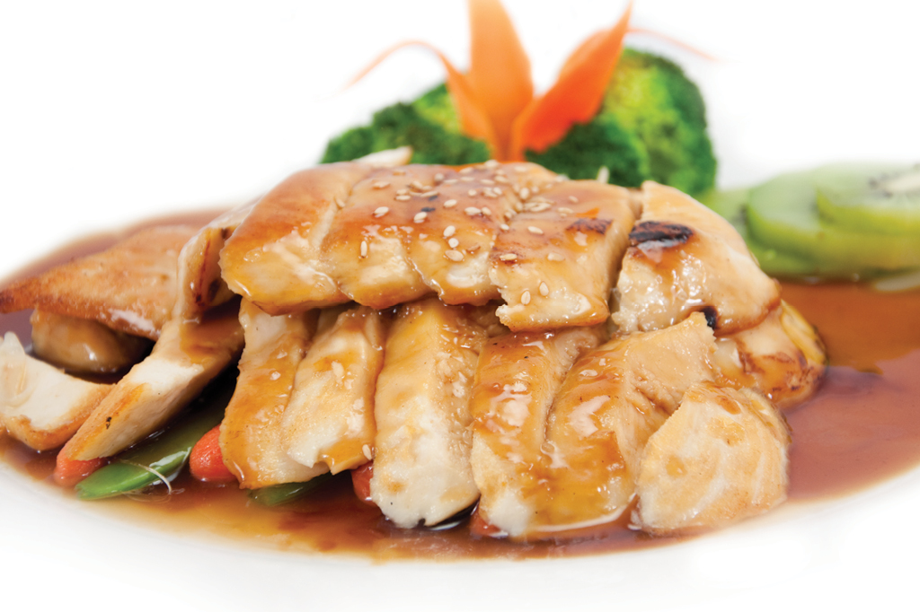 Grilled chicken with teriyaki sauce at Sasa, a Japanese Restaurant in Farmingdale.