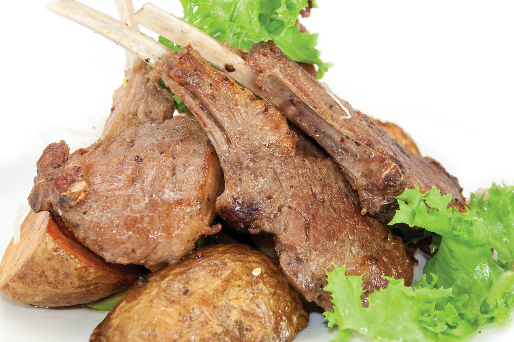 Grilled lamb chops with potatoes at Sasa, a Japanese Restaurant in Farmingdale.
