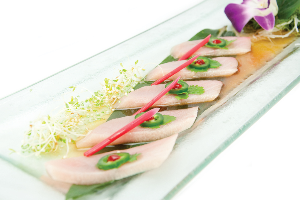 Yellowtail and jalapeno sushi roll at Sasa, a Japanese Restaurant in Farmingdale.