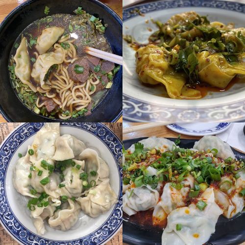 Plates of Taiwanese - style noodles and dumplings at Seasons Taiwanese Eatery，a Taiwanese Restaurant in Honolulu