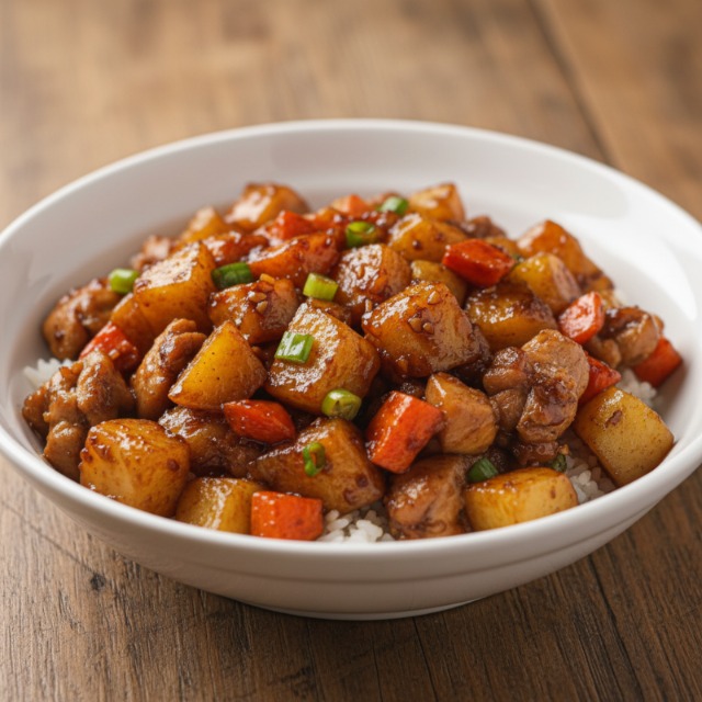 Chicken & Potato Rice Bowl at Shan Dong Noodle Kitchen, Chinese Restaurant in Walnut