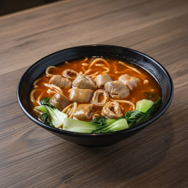 Spicy Pork Intestine Noodle at Shan Dong Noodle Kitchen, Chinese Restaurant in Walnut
