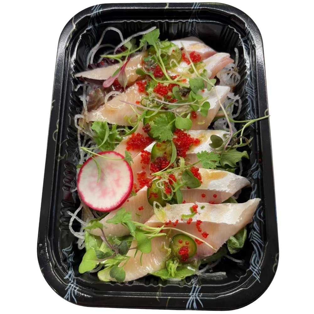 Sashimi special with fresh fish, tobiko and greens.