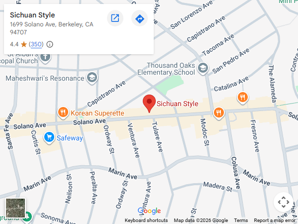 Location, 1699 Solano Ave, Berkeley, CA 94707