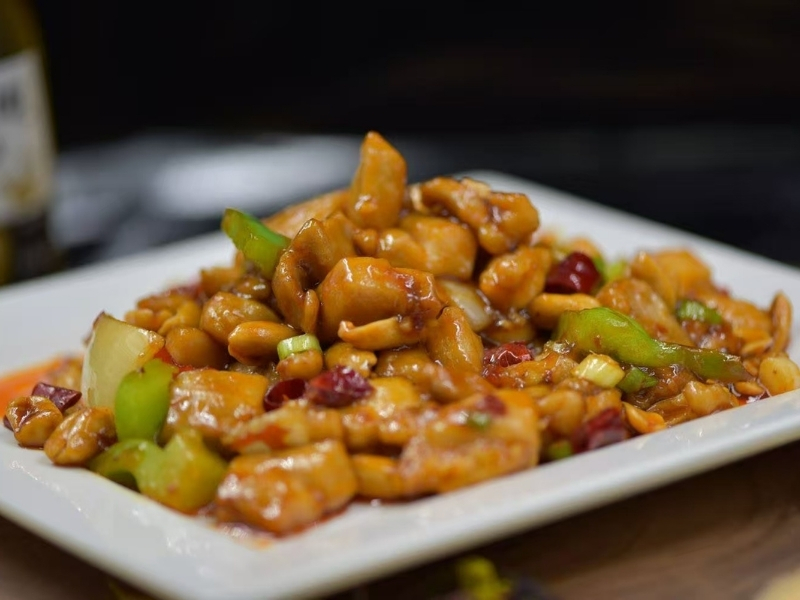 Chicken with peanuts and chili peppers at Silver Spring Sichuan Bistro, a Chinese Restaurant in Silver Spring