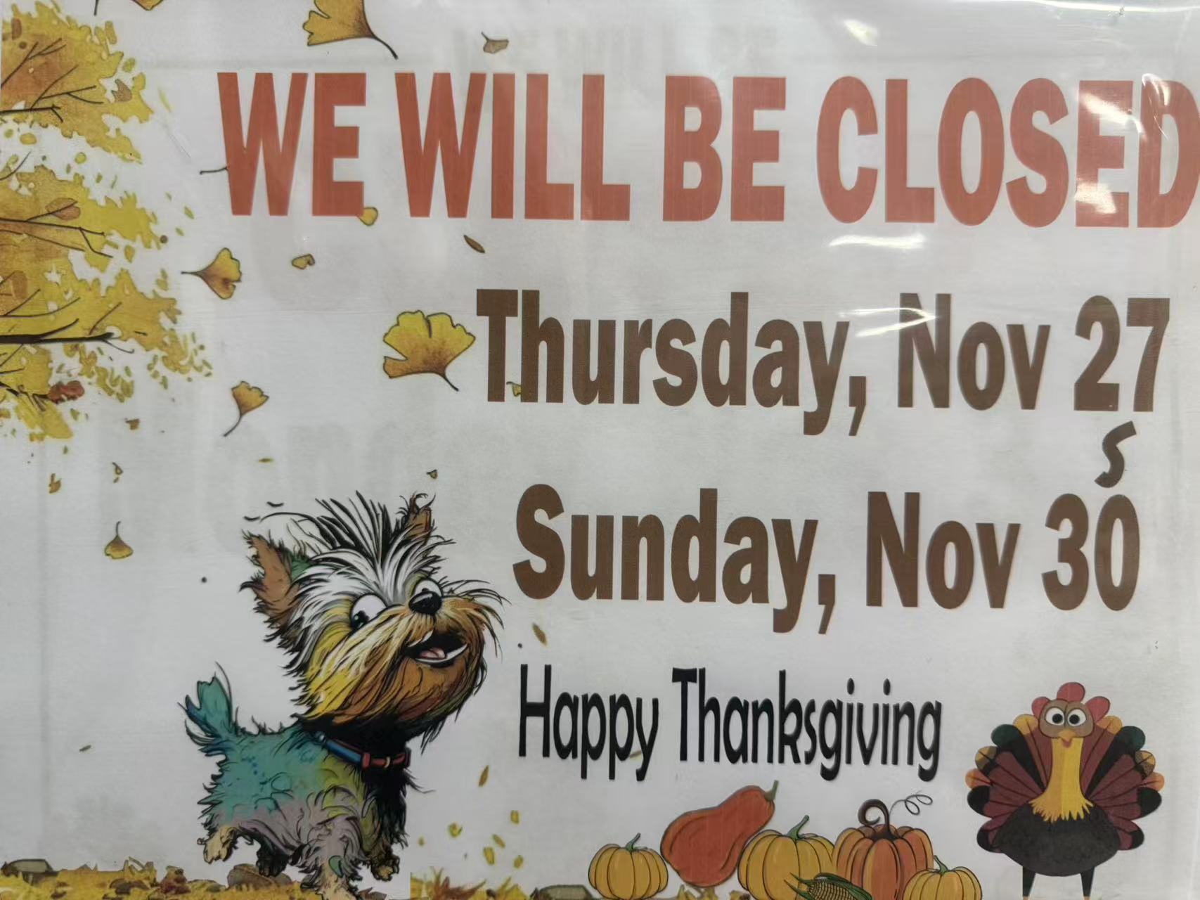 Notice of Special Operating Hours