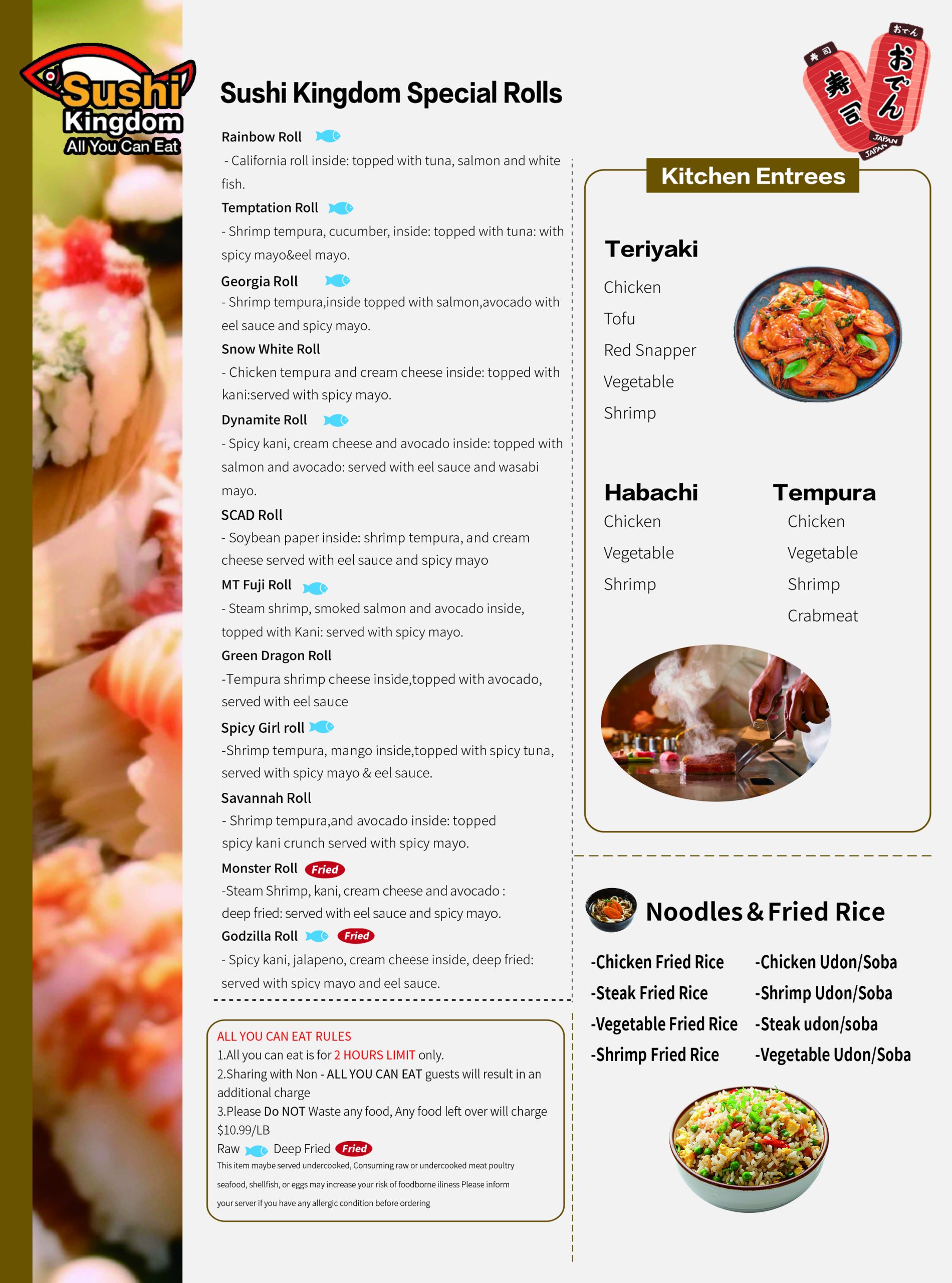 Sushi Kingdom Japanese Restaurant Menu Page 3