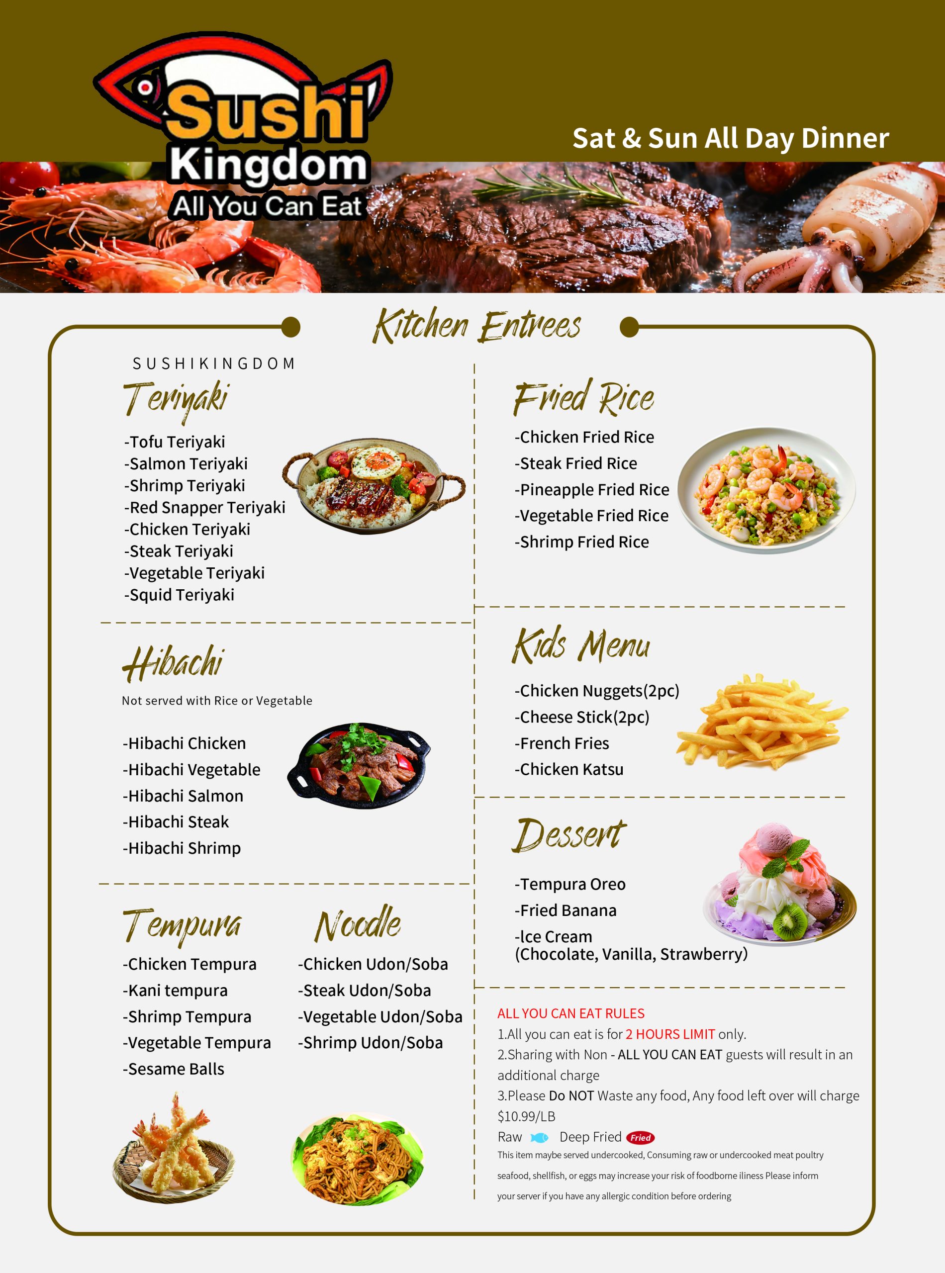 Sushi Kingdom Japanese Restaurant Menu Page 2