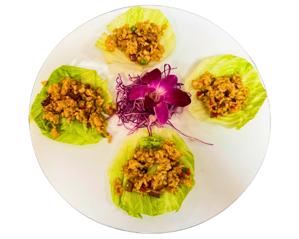 Savory minced chicken in crisp lettuce cups at SOHO Asian Fusion, a Asian Fusion Restaurant in Austin.