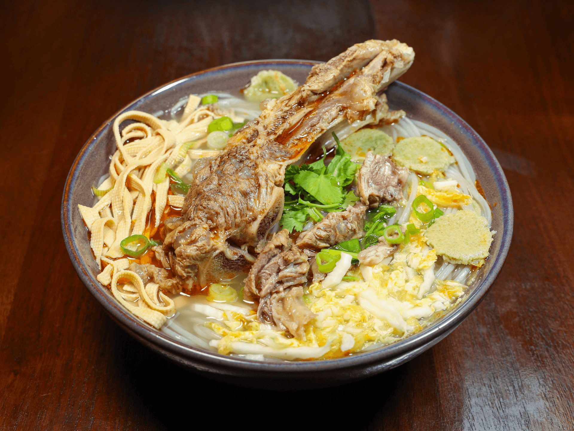 Big bone beef soup noodle at Solo Noodle, a Chinese Noodle Restaurant in Seattle