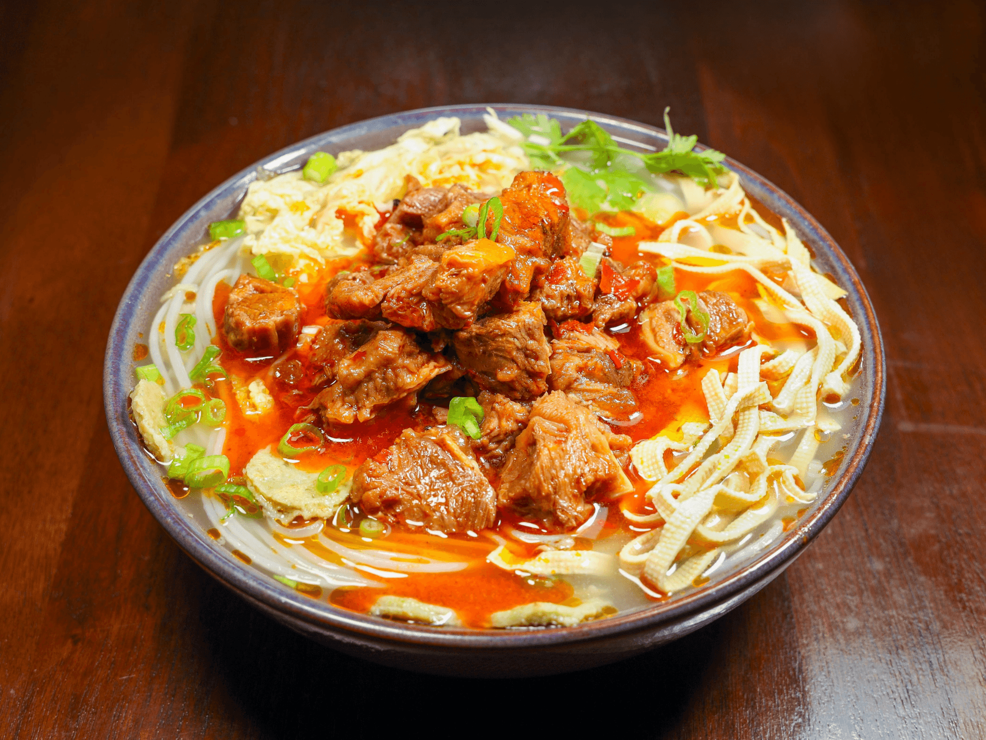 Savory rib beef soup noodle at Solo Noodle, a Chinese Noodle Restaurant in Seattle