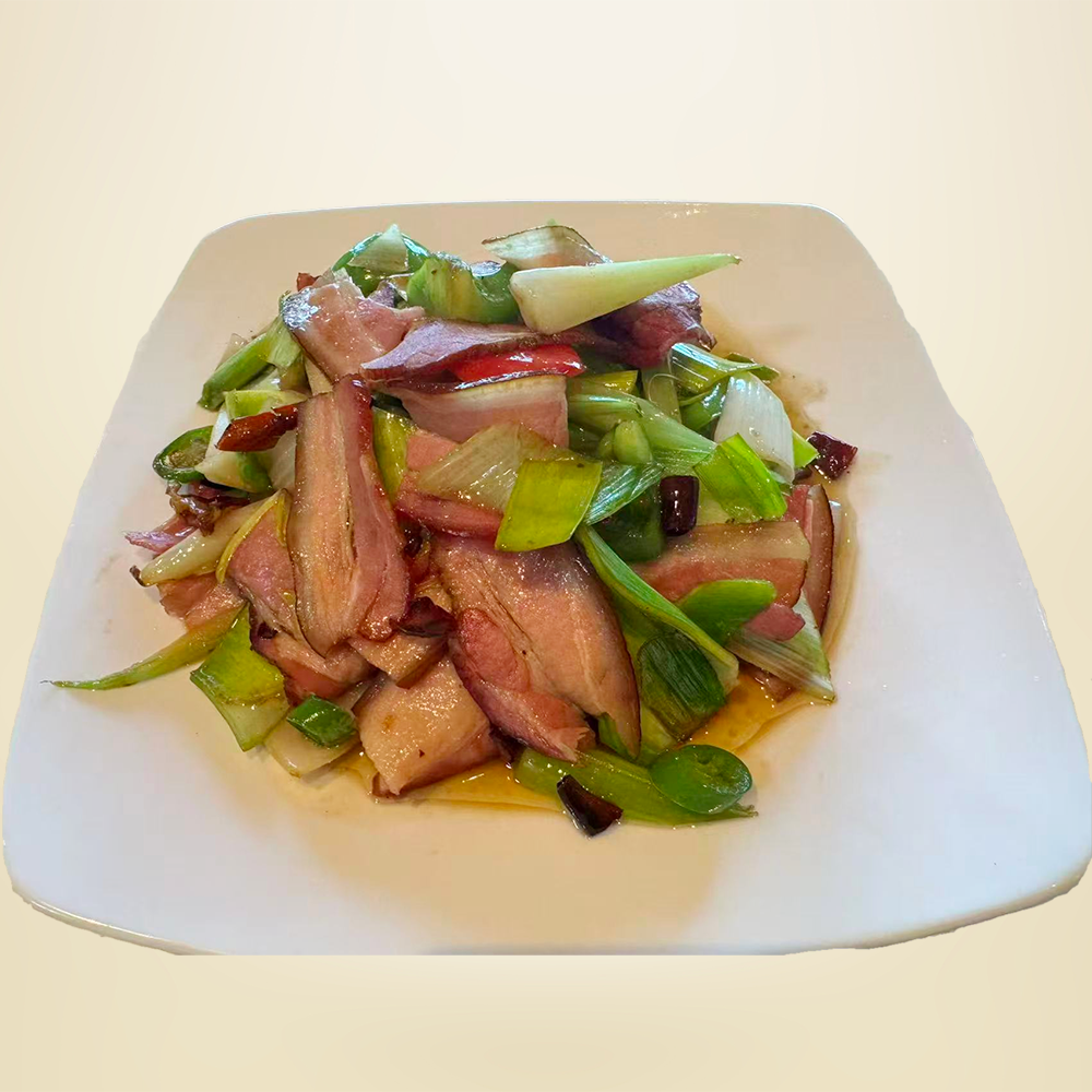Sozeal-Asian-Cuisine-Asian-Restaurant-Stir-Fried-Pork-Belly-with-Scallions-Gilbert Stir-Fried Pork Belly with Scallions served at Sozeal Asian Cuisine Asian Restaurant in Gilbert