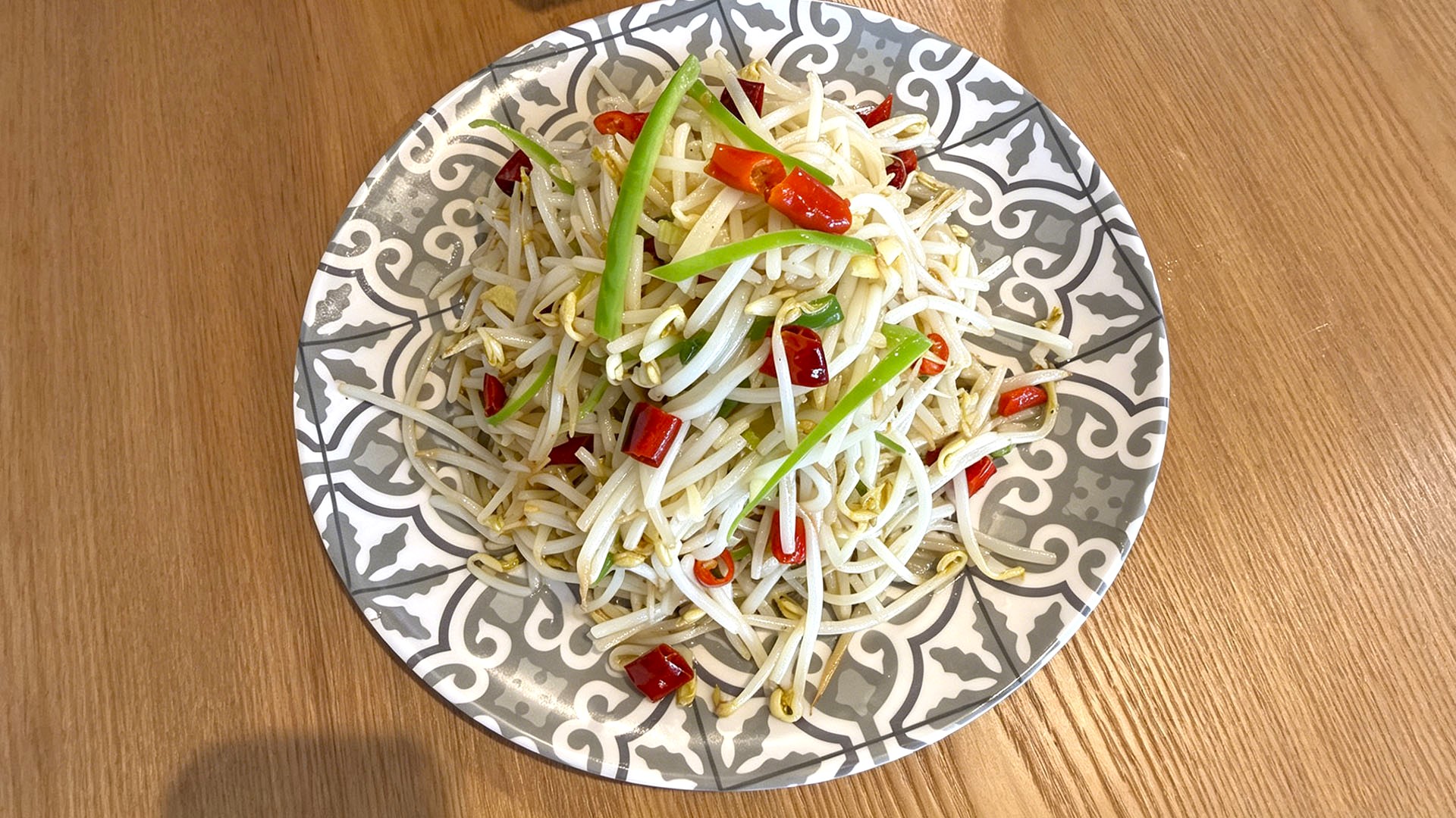 Stir-fried bean sprouts with chili peppers at Spice House, a Chinese Restaurant in Plano