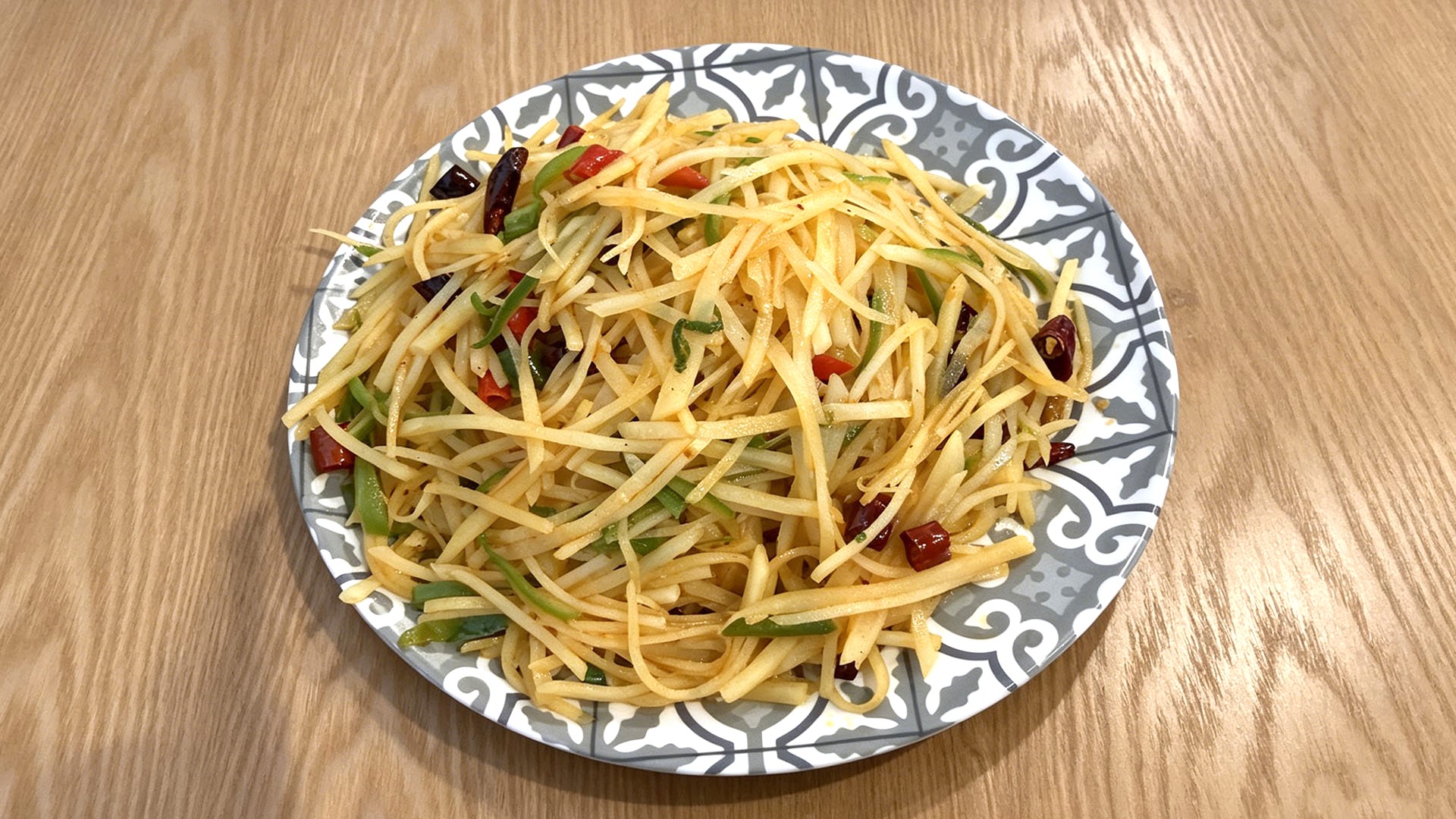 Sichuan-style stir-fried shredded potatoes with chili at Spice House, a Chinese Restaurant in Plano