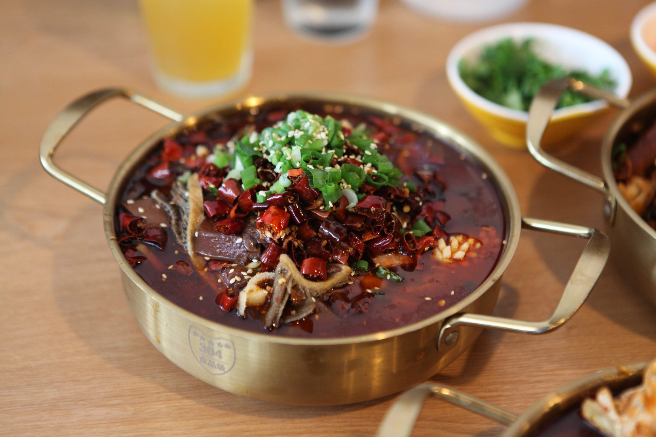 Spicy Beef Tripe Hot Pot Soup at Spice House, a Chinese Restaurant in Plano