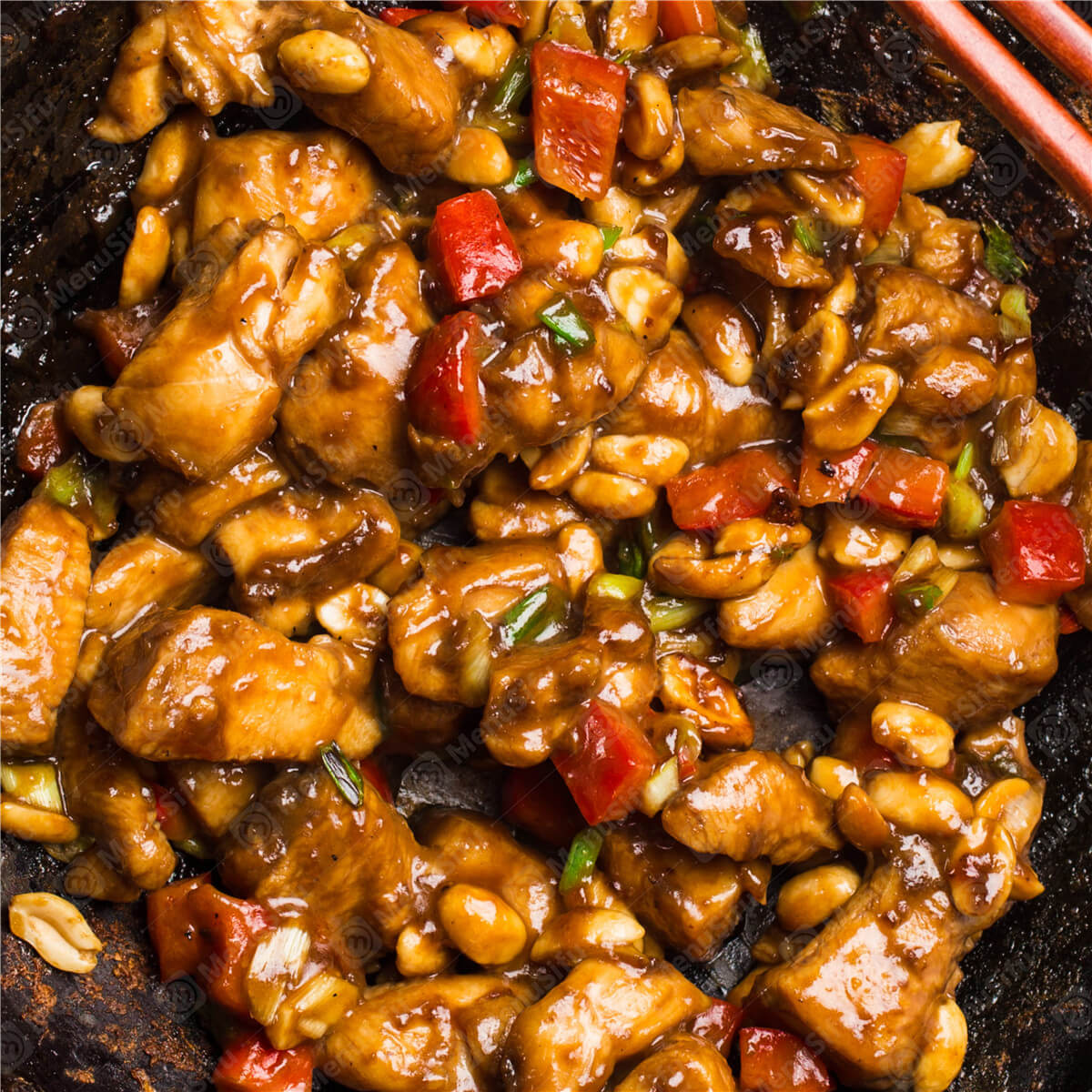 Diced chicken stir - fried with peanuts, peppers, and a savory sauc at Spicy Hunan 湘菜小厨, a Chinese restaurant in Houston