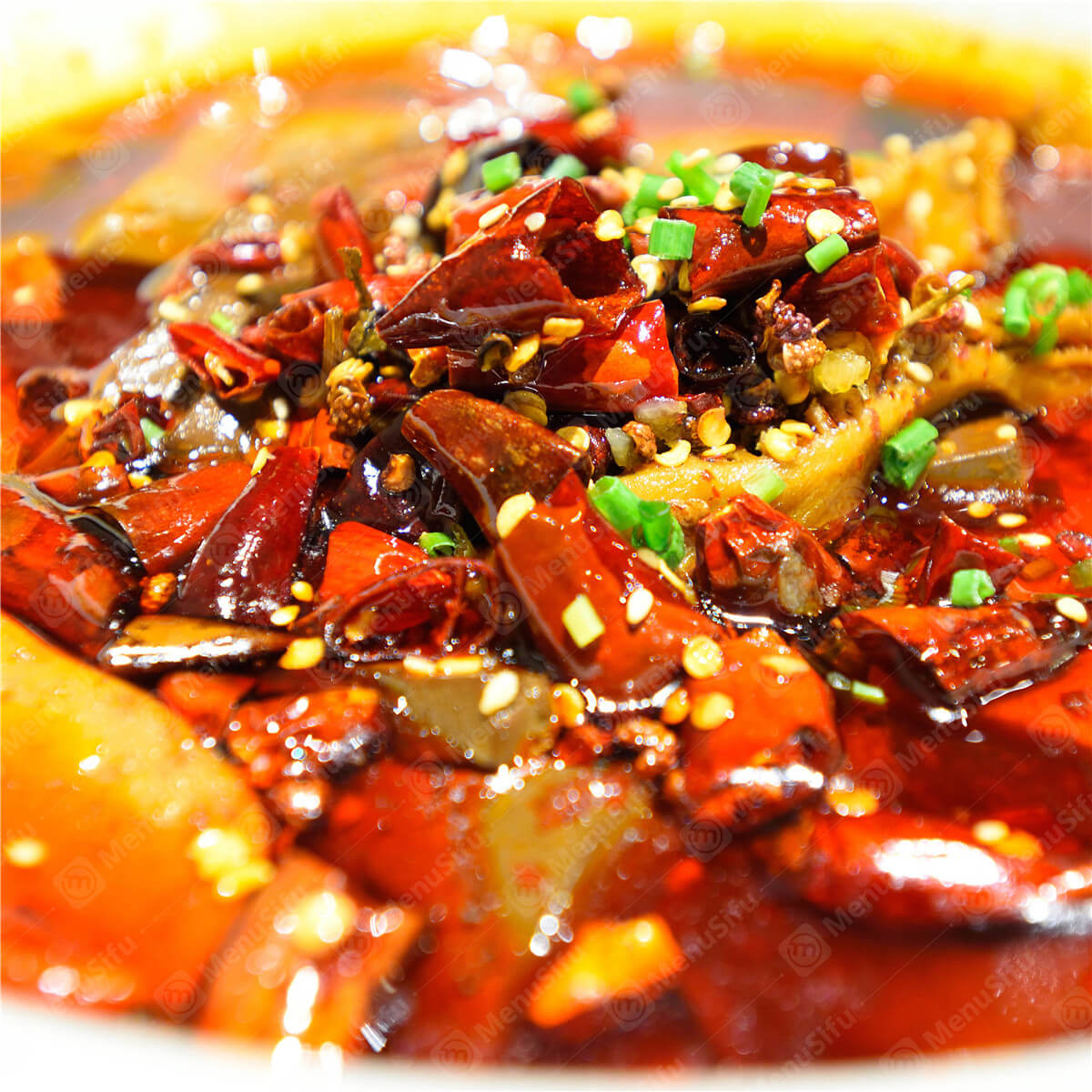 Mao Xue Wang with extra chili peppers and scallions, spicy and flavorful at Spicy Hunan 湘菜小厨, a Chinese restaurant in Houston