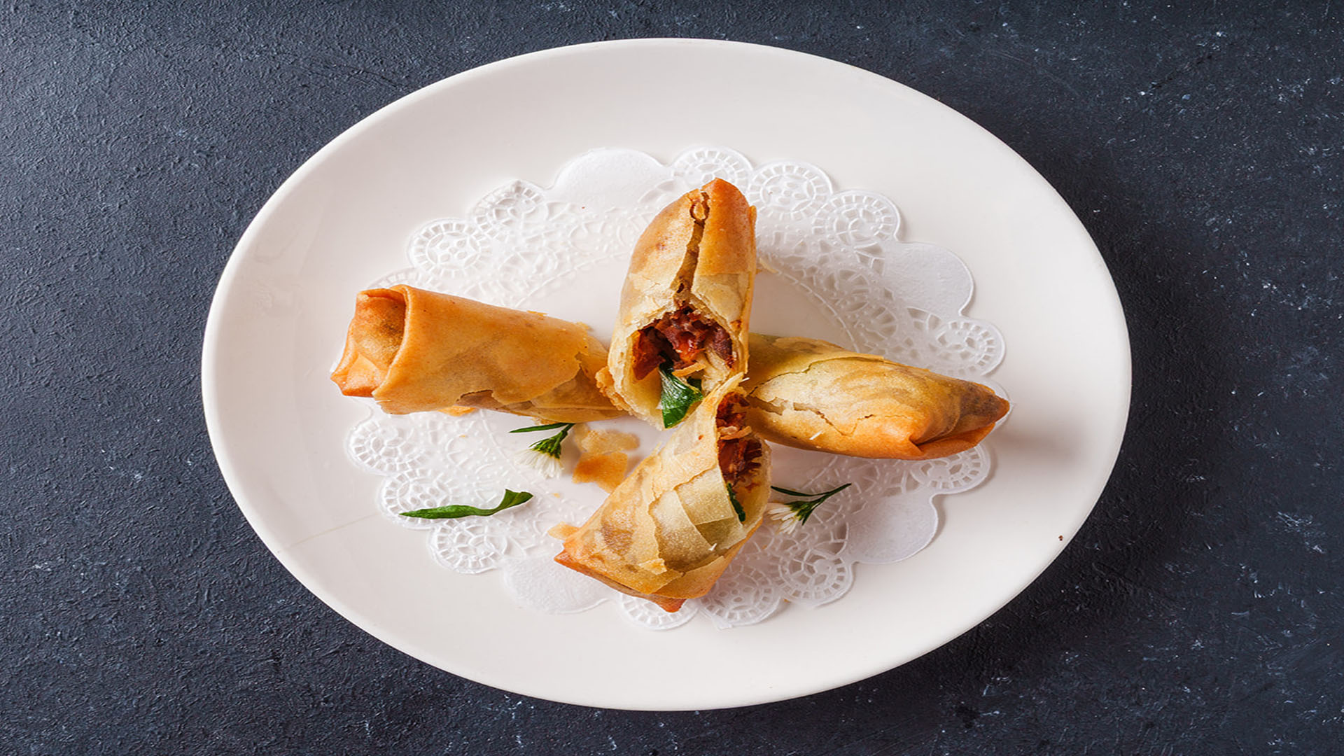 STAR-KTV-Asian-Fusion-Restaurant-Peking-Duck-Spring-Roll (2)-Midwest-City Crispy spring rolls with Peking duck at STAR KTV, a Asian Fusion Restaurant in Midwest City