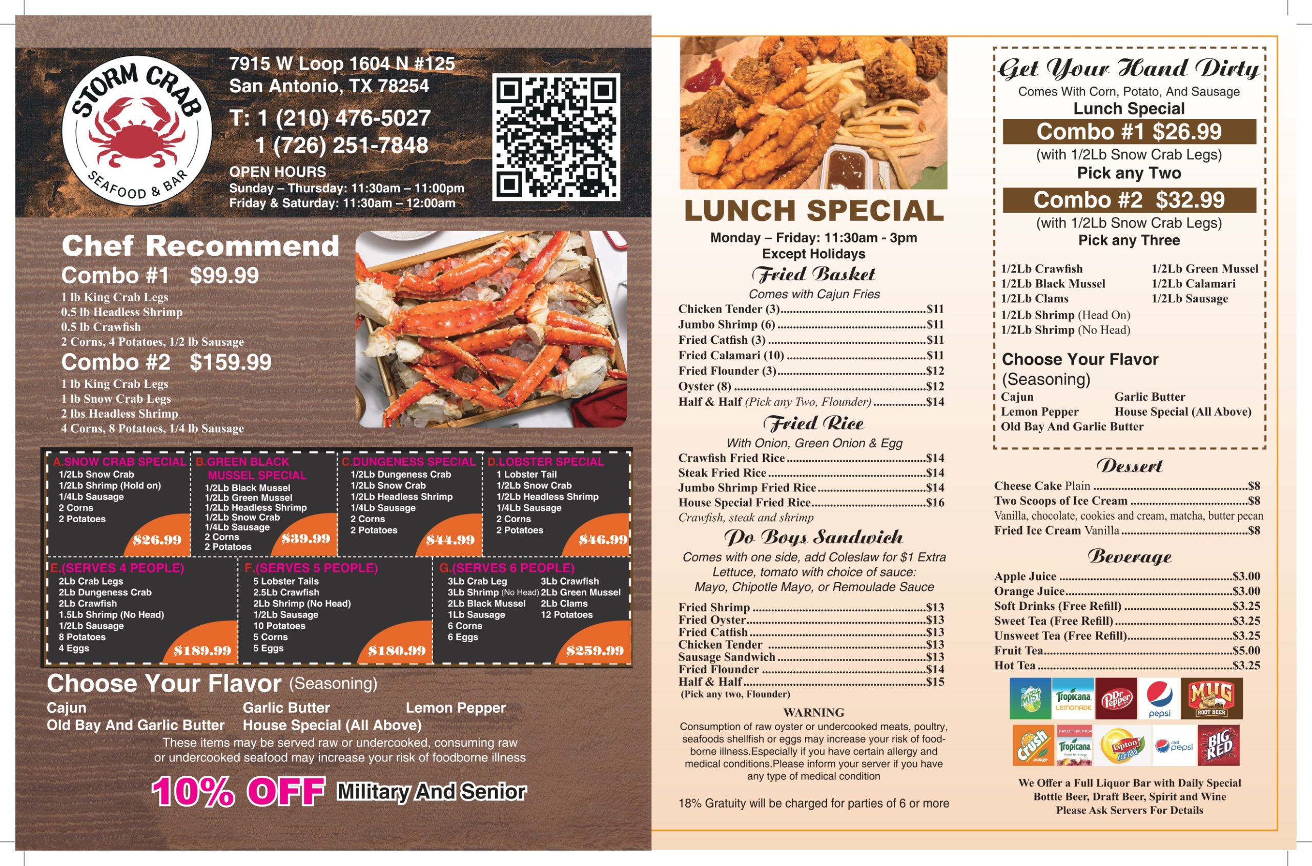 Restaurant menu 2, detailed description provided below