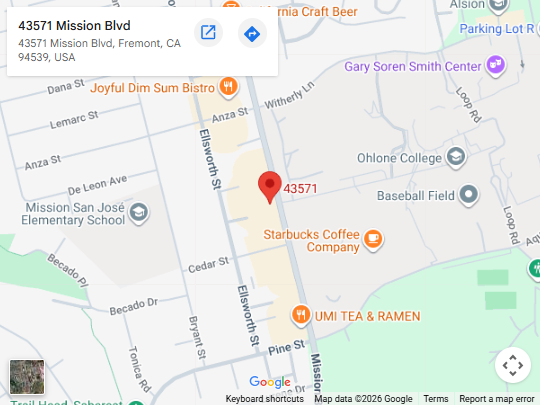 Location, 43571 Mission Blvd, Fremont, CA 94539