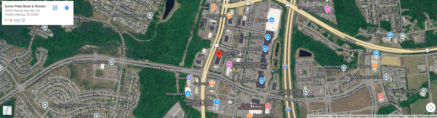 Location 10007 Patriot Hwy Ste 123, Fredericksburg, VA 22407