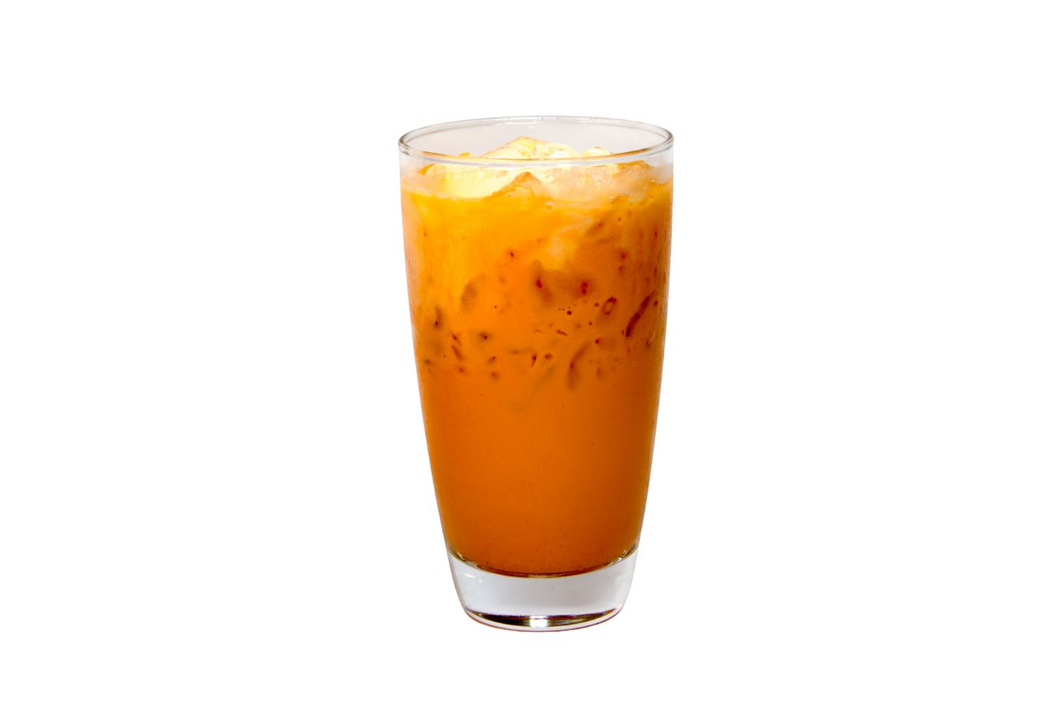 Sweet and creamy Thai iced tea with ice at SuperFoody Asian Market, a Fast-Food Spot in Arlington