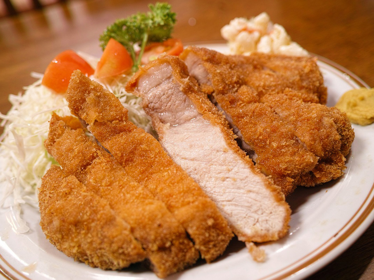 Superior-Ramen-House-Japanese-Restaurant-Pork-Cutlet-Tonkatsu-Superior Pork cutlet tonkatsu with cabbage and mustard at Superior Ramen House, a Japanese Restaurant in Superior
