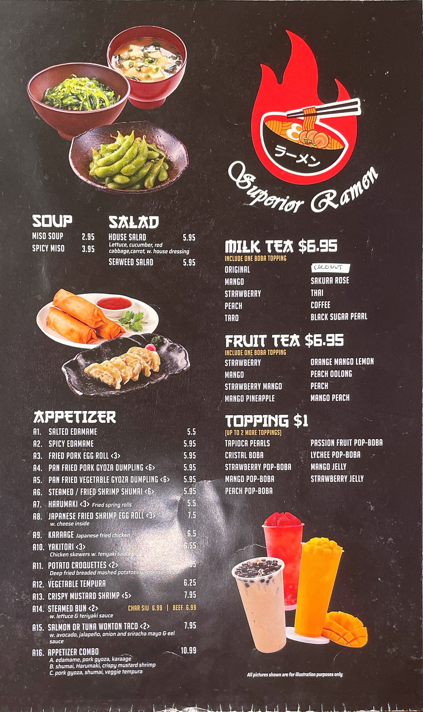 Restaurant menu 1, detailed description provided below