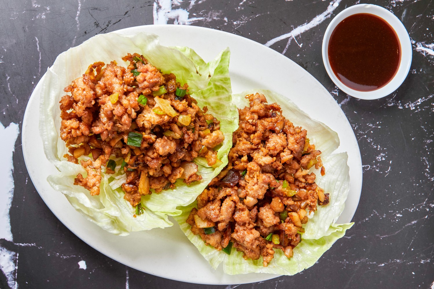 minced chicken in lettuce cups at Super Wok Chinese Restaurant in Tarzana
