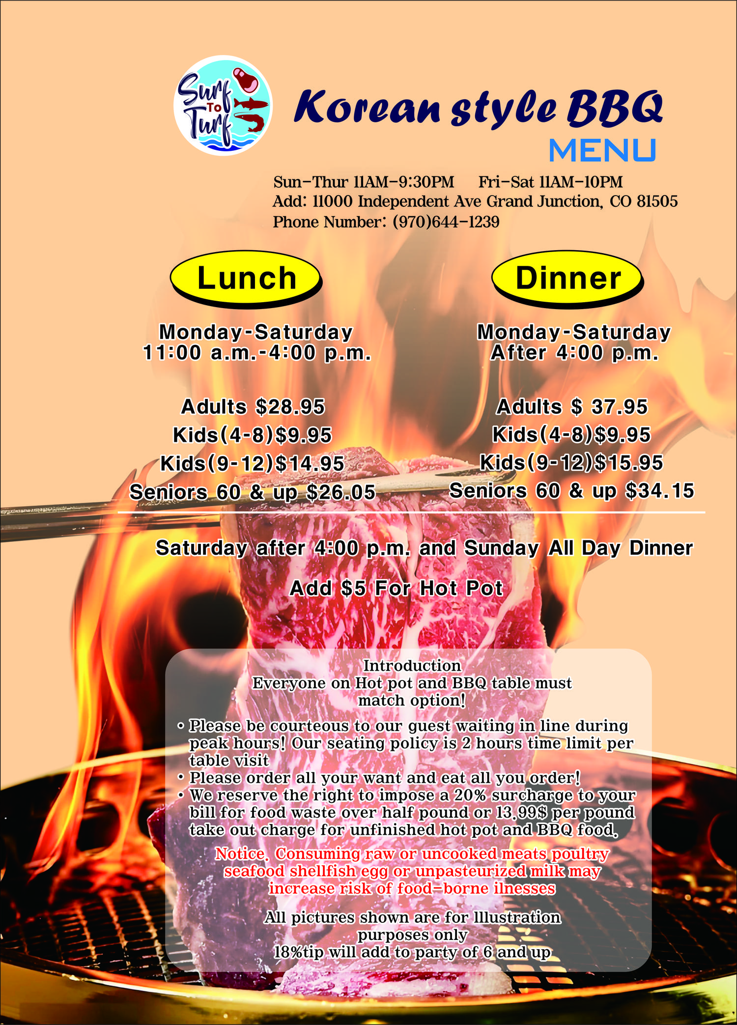 Surf To Turf Seafood restaurant Menu New 2025 8 16
