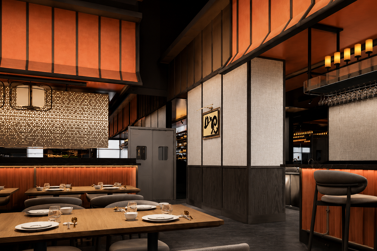 Cozy restaurant interior with table settings at Sushi Haya, a Japanese Restaurant in Baytown