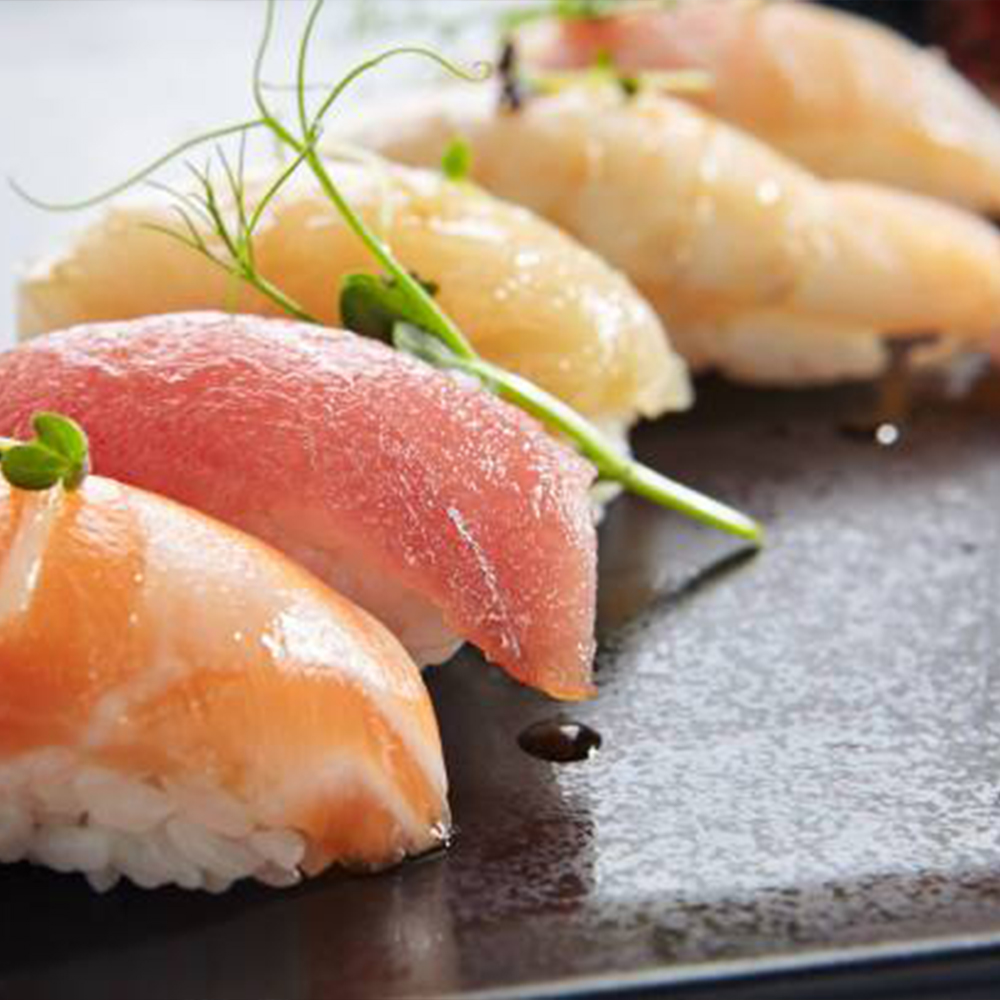 Salmon nigiri at Sushi Kokku Japanese Restaurant in California