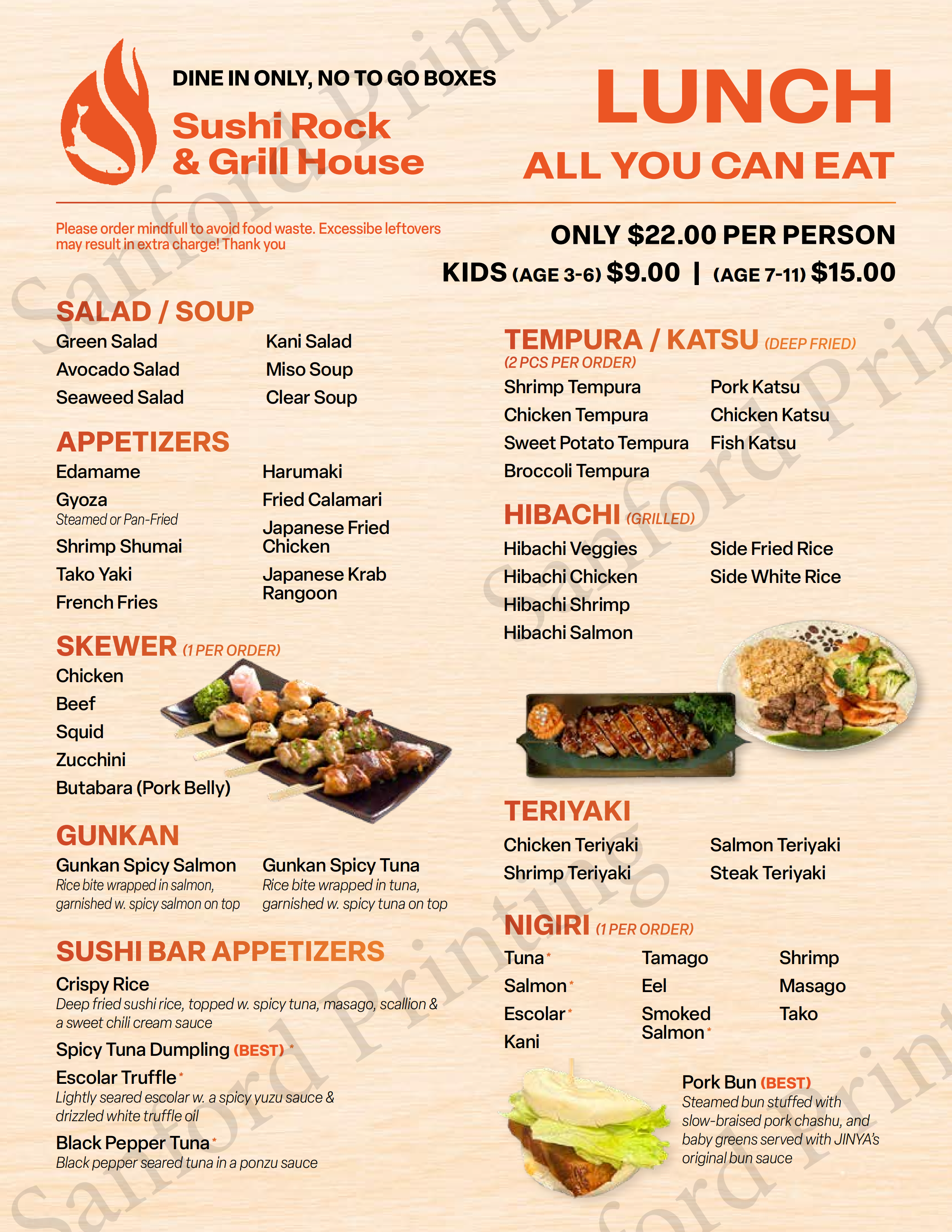 Restaurant menu 3, detailed description provided below