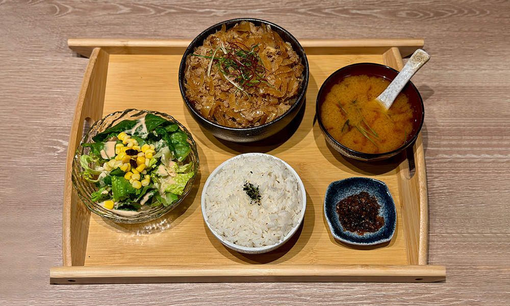 Gyudon lunch set with rice at Sushi Umami, a Japanese Restaurant in Milpitas