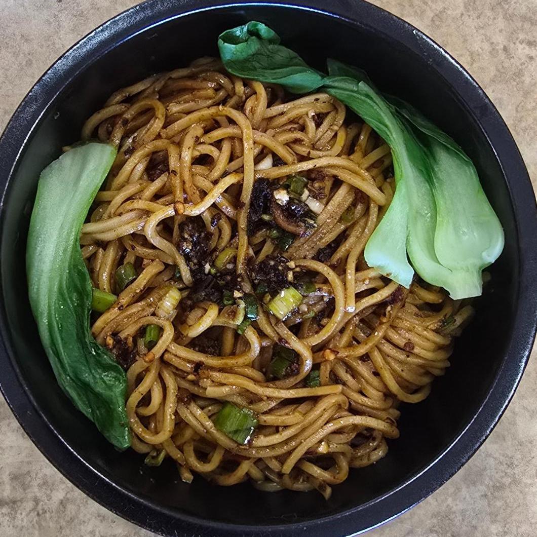 Spicy noodles with bok choy at Sweet Crisp Duck, a Chinese Restaurant in Newark
