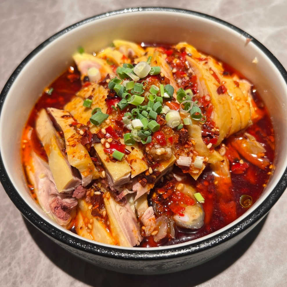 Szechuan chicken in spicy sauce at Sweet Crisp Duck, a Chinese Restaurant in Newark