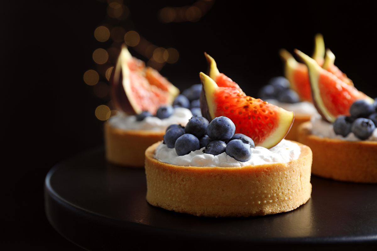 Fruit tart with blueberries and figs at Sweet Mousse, a Dessert shop in Philadelphia