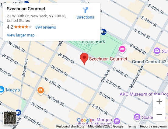 Location, 21 West 39th Street, New York, NY 10018