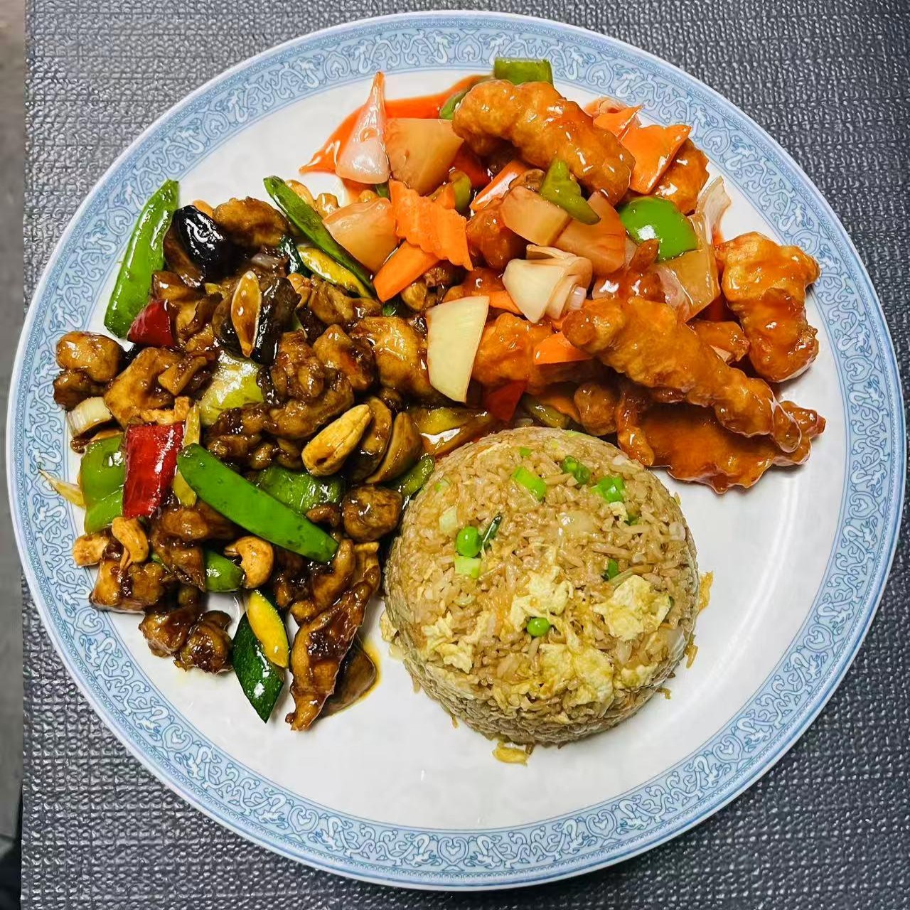 Combo with cashew chicken and fried rice at Szechuan Impression, a Chinese Restaurant in Federal Way