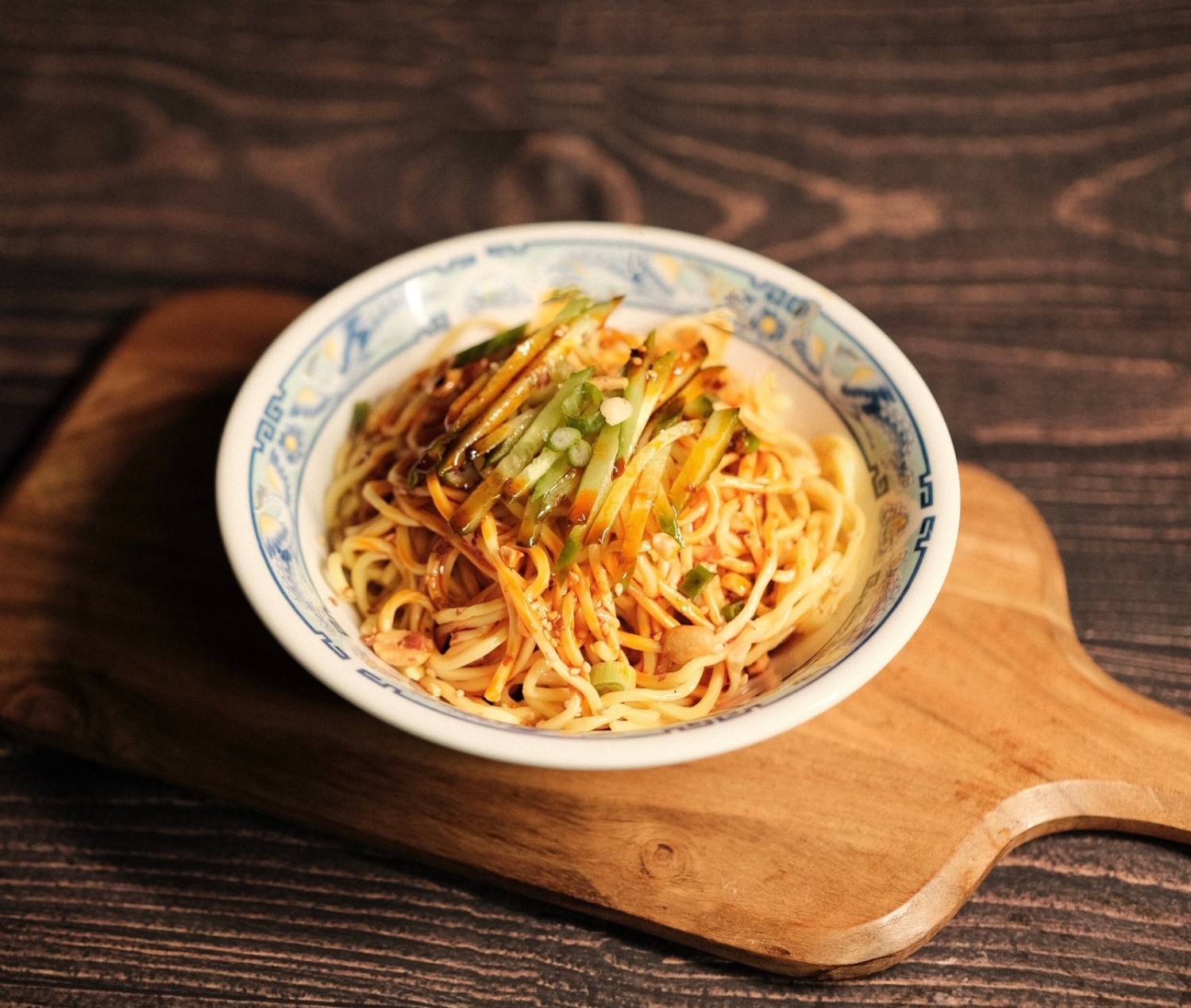 Szechuan-Kitchen-Chinese-Restaurant-Spicy-Cold-Noodles-Las-Vegas Cold noodles mixed with fresh vegetable shreds.