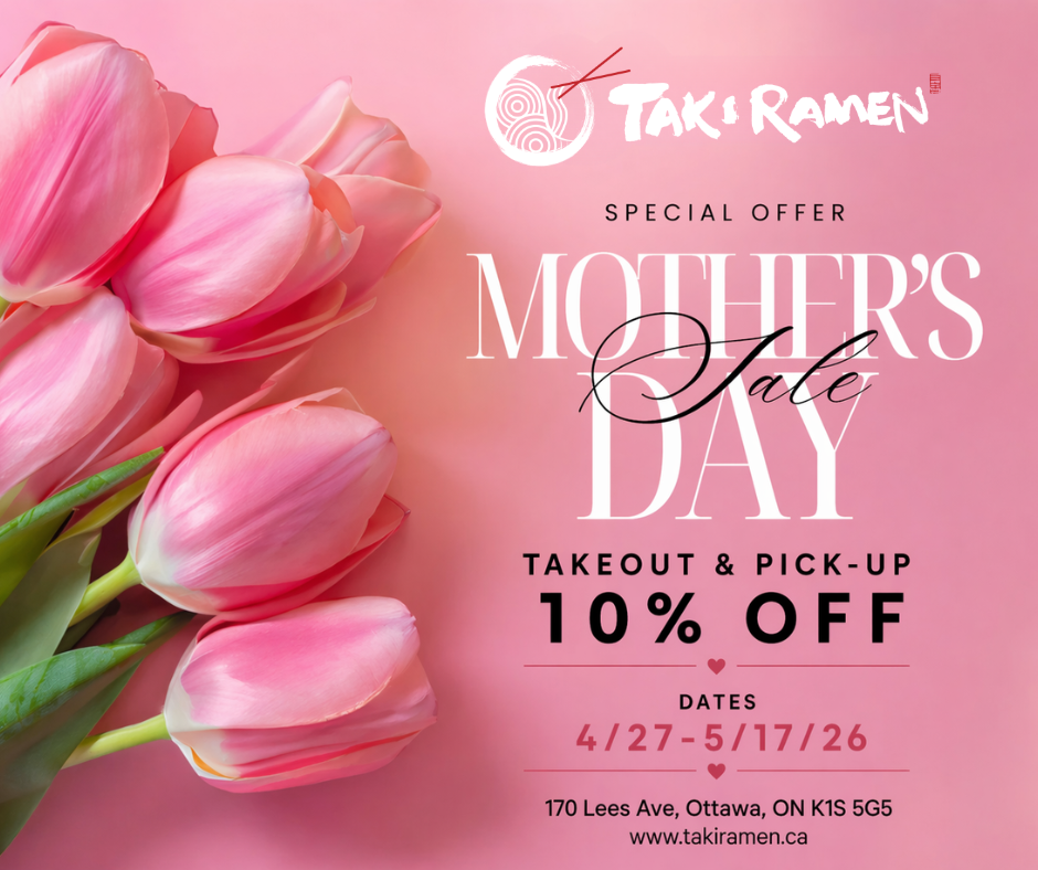 Takeout & Pick-Up
Get 10% OFF your order!

Promotion Dates: 4/27 - 5/17/26
