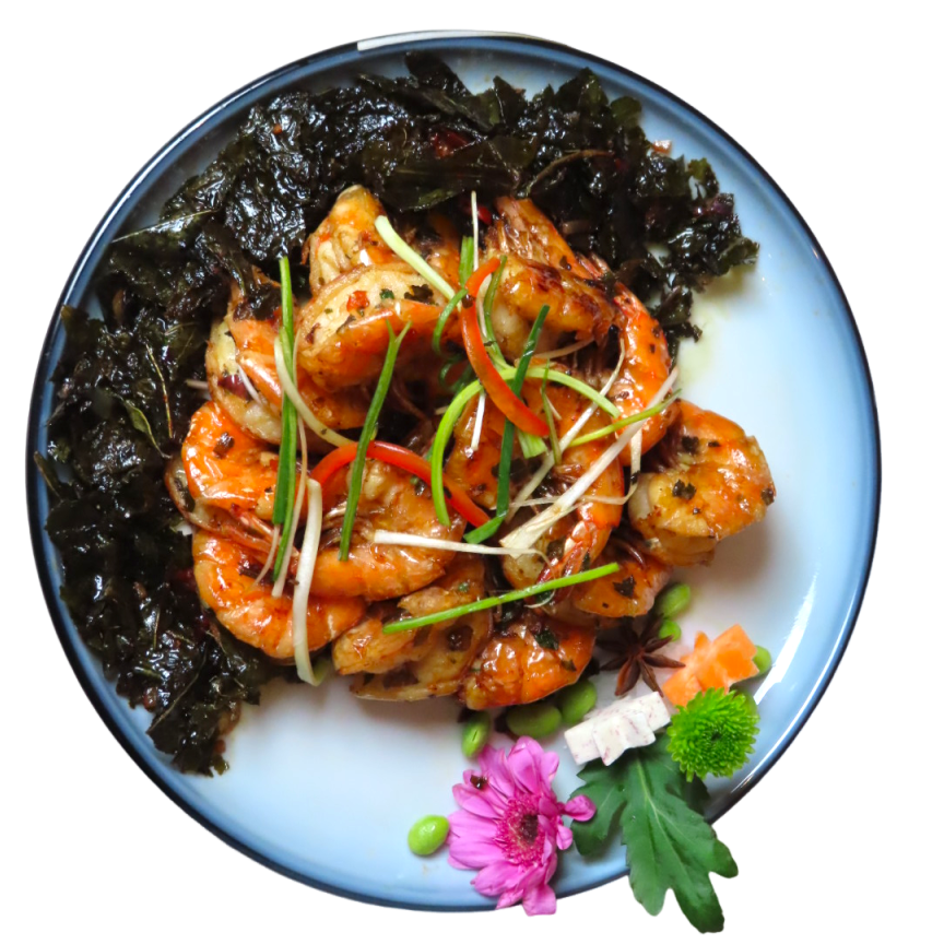 Shrimp stir-fried with wood ear fungus and vegetables at Tang Pavilion, a Chinese Restaurant in New York