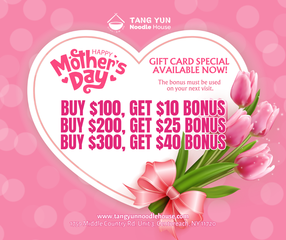 Tangyun Mother's Day Gift Card Special