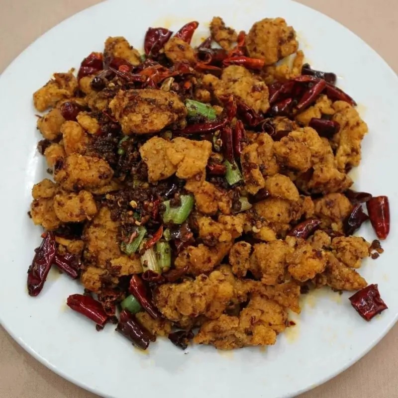 Fried Diced Chicken w.Red Pepper at Tan's House Asian Cuisine, a Chinese restaurant in Yorba Linda