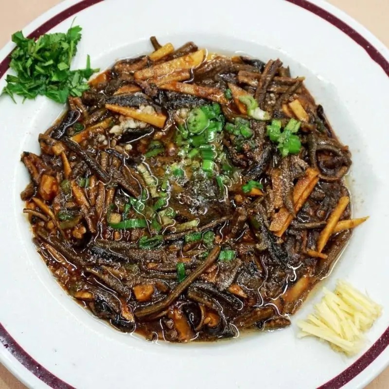 Shanghai Style Stri-Fried Eel Wire w.Black Pepper In Brwon Sauce at Tan's House Asian Cuisine, a Chinese restaurant