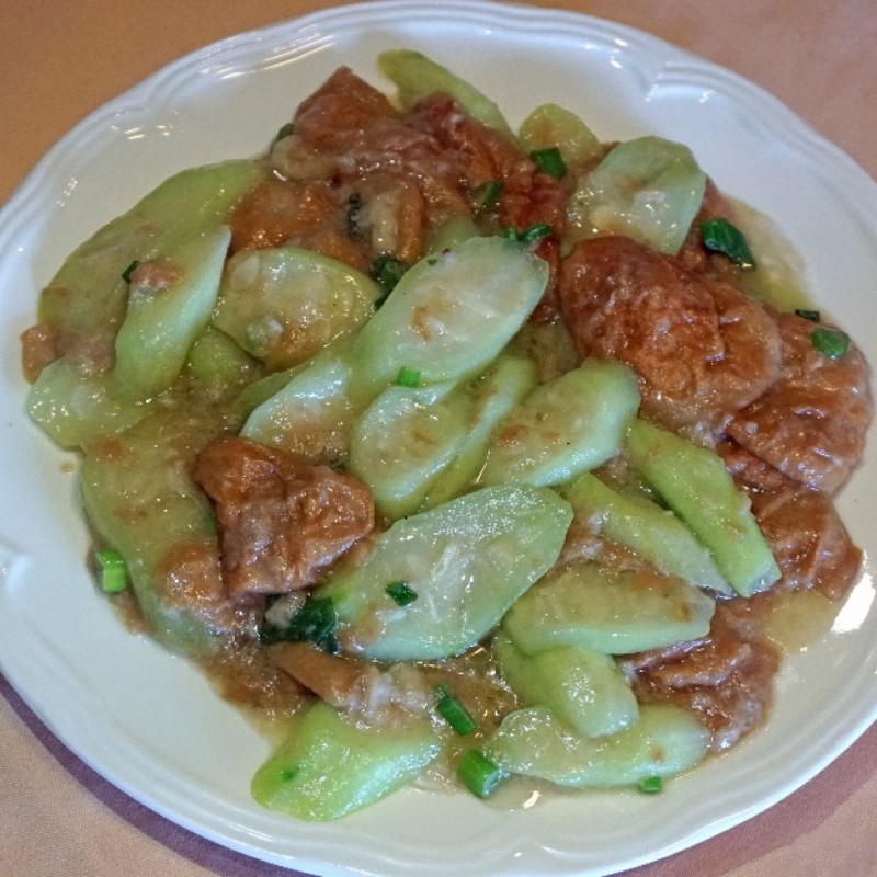 Stir-Fried Luffa w.Wheat Gluten at Tan's House Asian Cuisine, a Chinese restaurant in Yorba Linda