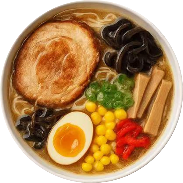 Ramen with grilled pork chashu, egg, corn at Tasty Ramen, a Ramen Restaurant in New Port Richey